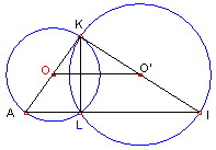 Ex 2 : problème de lieu géométrique faisant intervenir les propriétés des triangles rectangles inscrits dans un  demi-cercle.